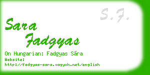 sara fadgyas business card